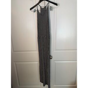 Olivia Rae Black White Striped dress Womens Medium Sleeveless razorback